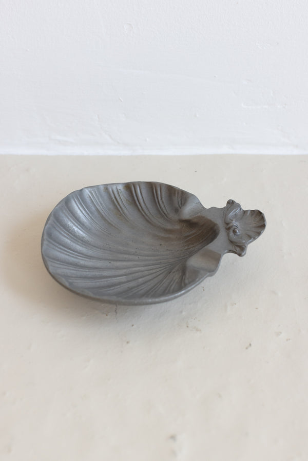 FRENCH SHELL PEWTER DISH