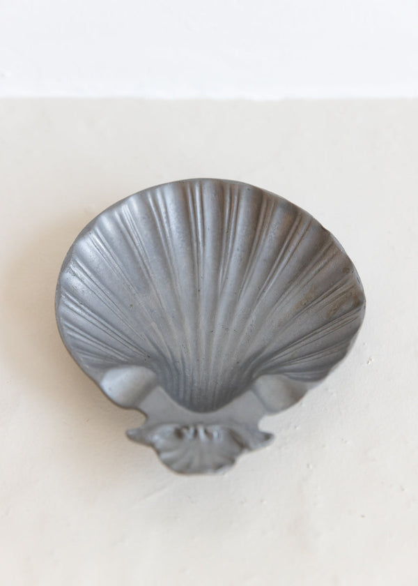 FRENCH SHELL PEWTER DISH