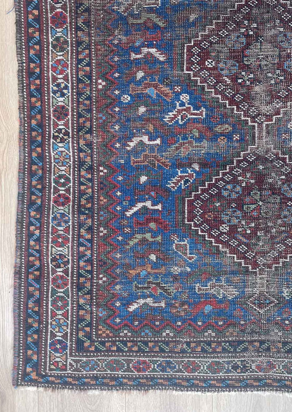 Fern - Handwoven Qashqai Nomadic Rug - Left Corner View